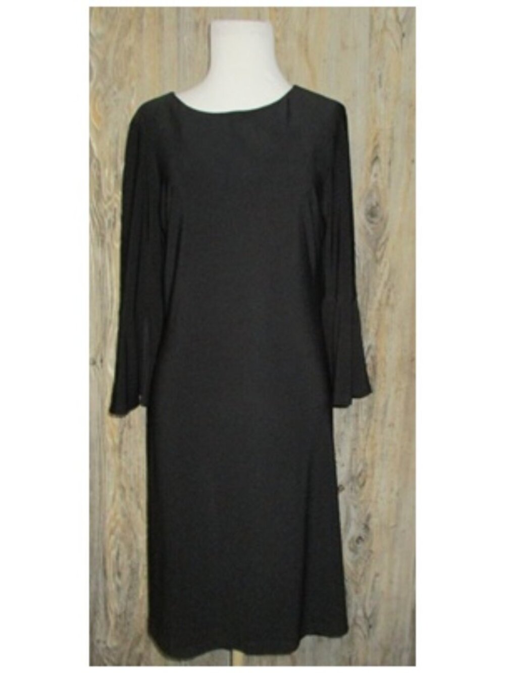Tommy Hilfiger Womens Black Bell Slv Dress Sz 6 Classy Corporate Goth Witch Rock